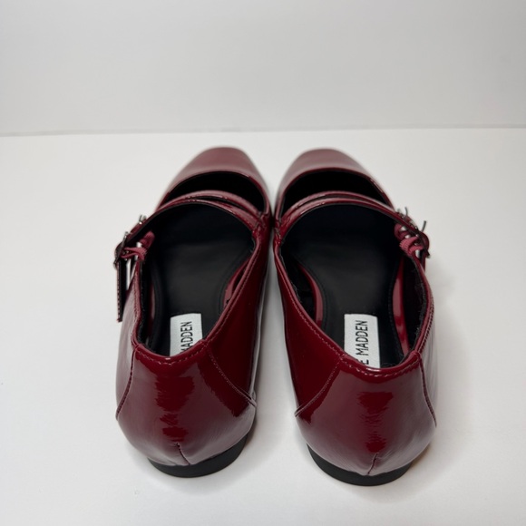 New Steve Madden Women's Mary-Jane Ballet Patent Flats in burgundy Red Size 8 - Picture 6 of 12